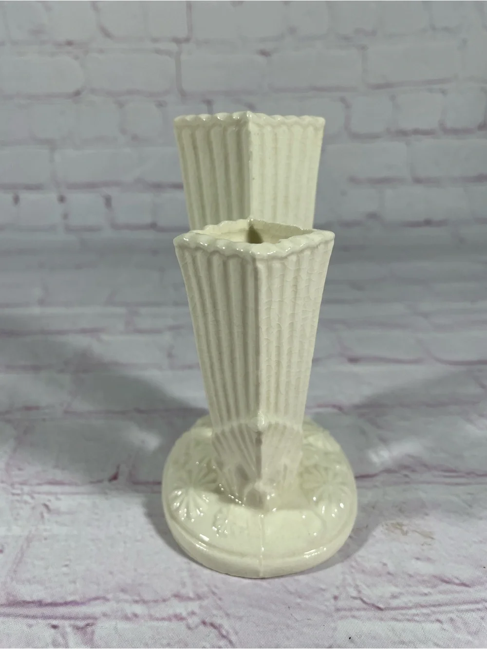 Vintage Double Gladiola Ceramic Flower Vase Made in Japan - Picture 4 of 10